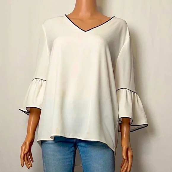 Calvin Klein Tunic Blouse White. Size Medium. - Picture 2 of 10